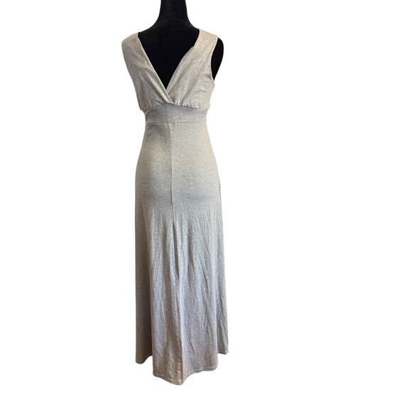 Body Central Gray Sleeveless Maxi Dress Size M Made in USA Stretch Jersey Empire - Picture 2 of 6